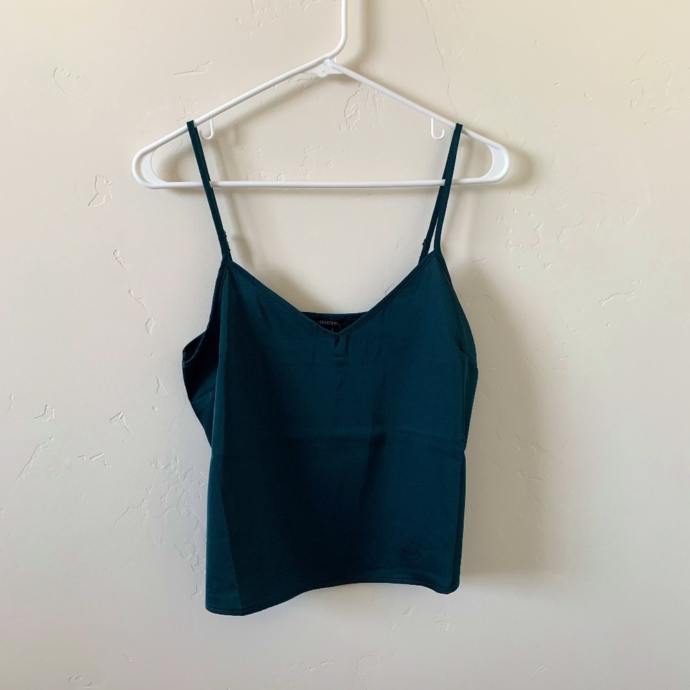 Forever 21 satin cami top in teal turquoise blue NWT